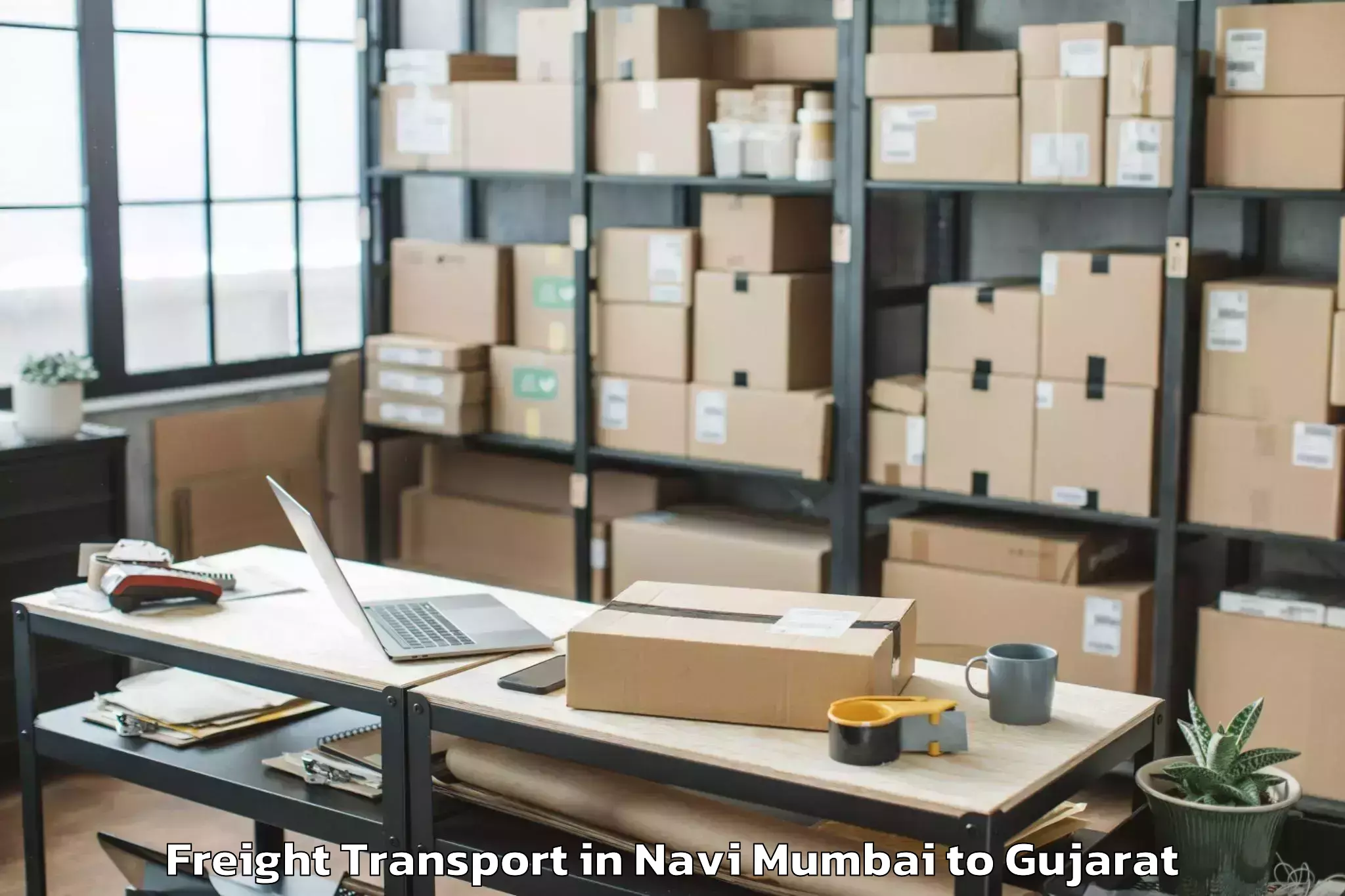 Reliable Navi Mumbai to Satlasana Freight Transport